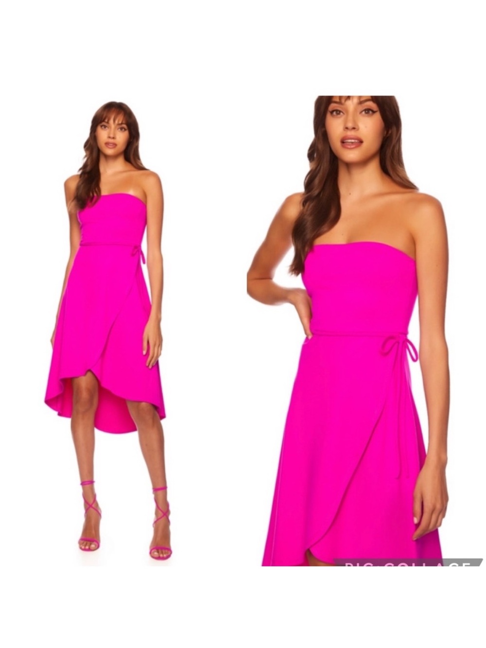 Nwt Susana Monaco rube wrap midi magenta dress
